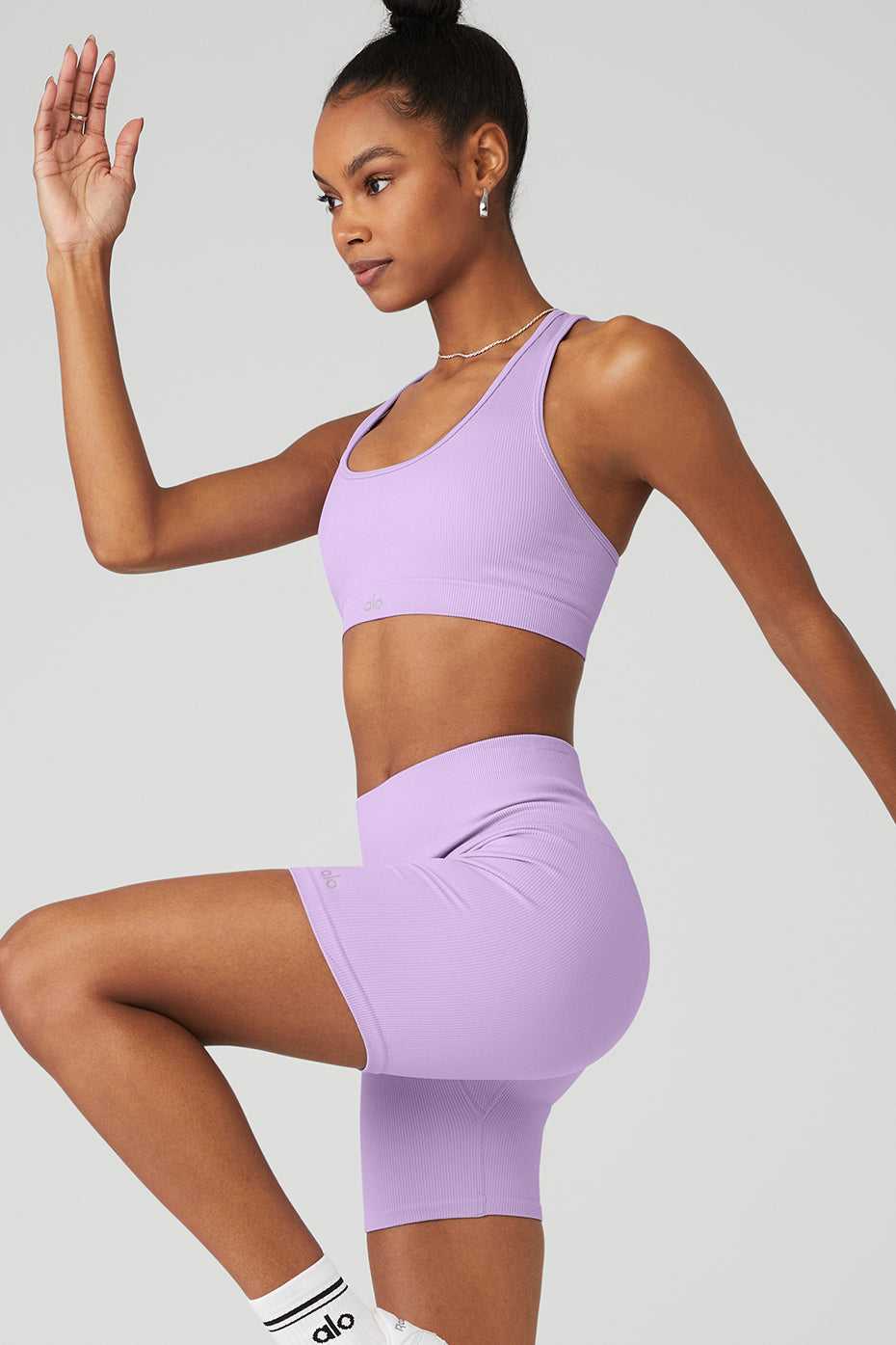 Alo Yoga USA Seamless Ribbed Violet Skies | 5682374-MC