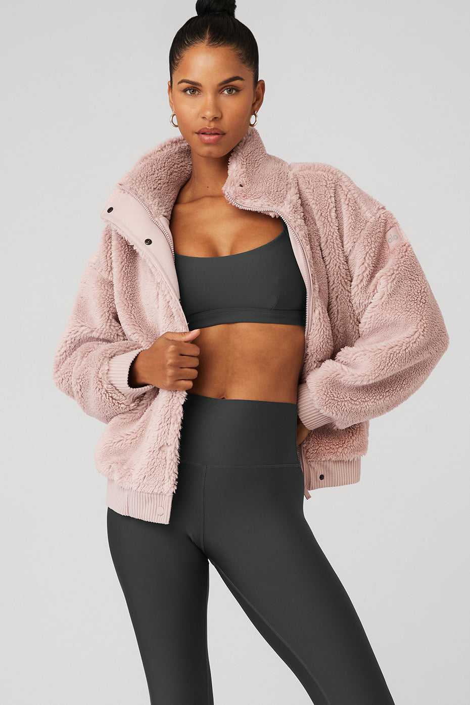 Alo Yoga USA Sherpa Varsity DustyPink | 2851706-ZL