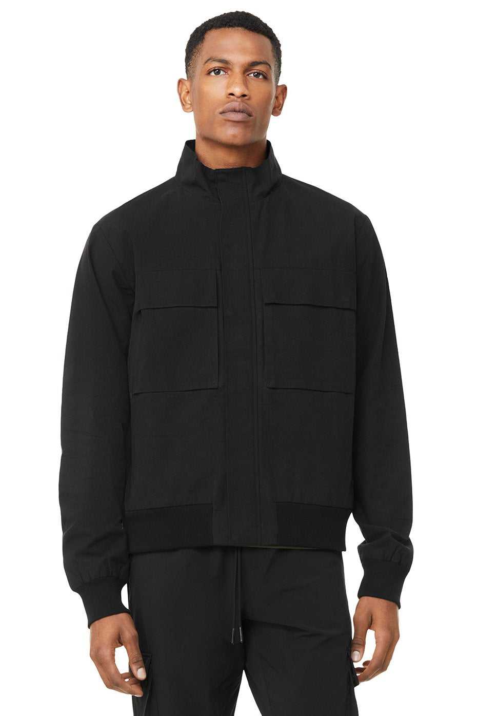 Alo Yoga USA Shoreline Bomber Black | 5047893-GO