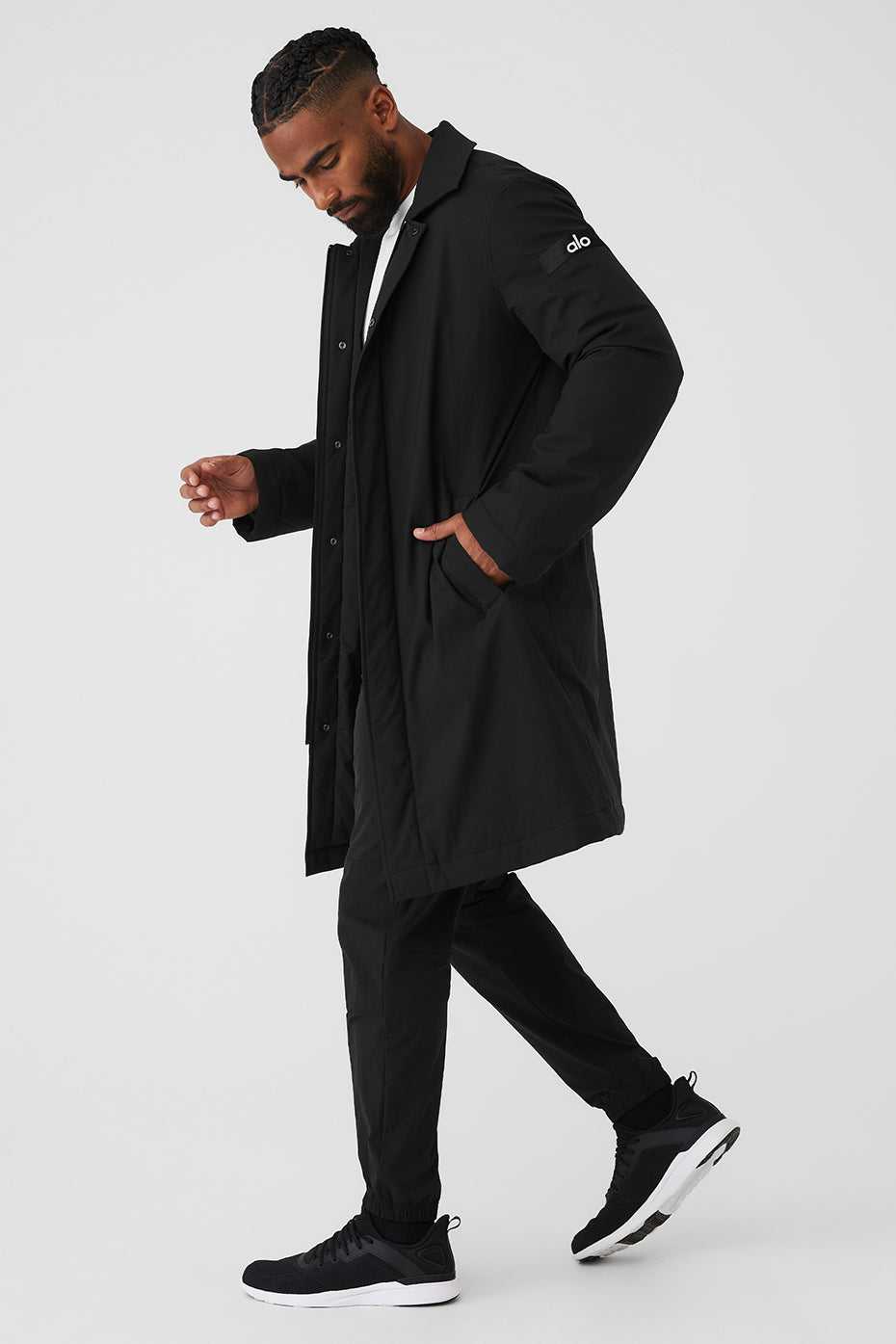 Alo Yoga USA Signature Overcoat Black | 8361279-UE