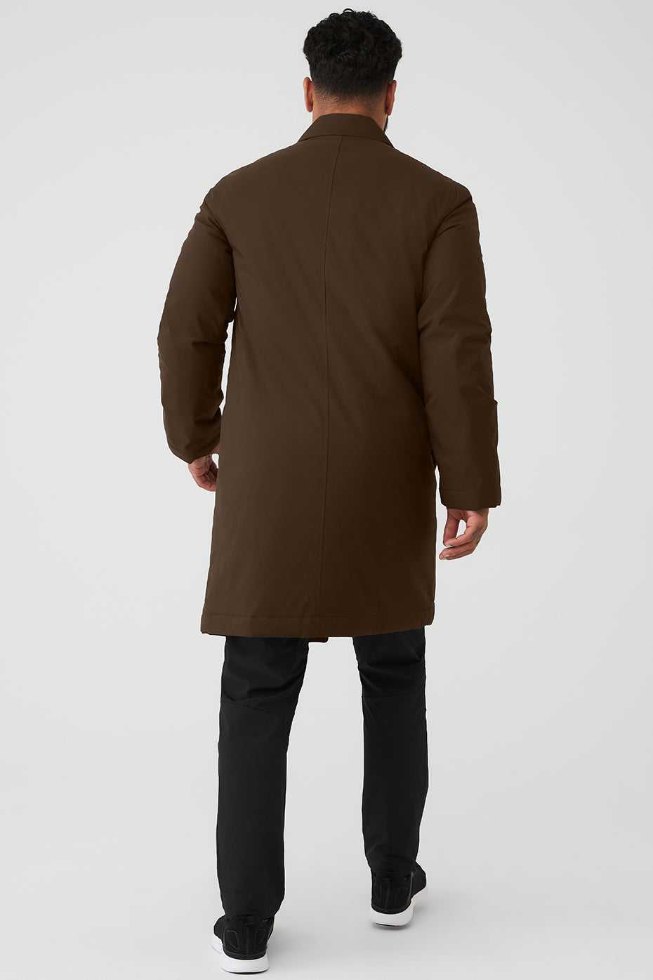 Alo Yoga USA Signature Overcoat Espresso | 9104786-YW