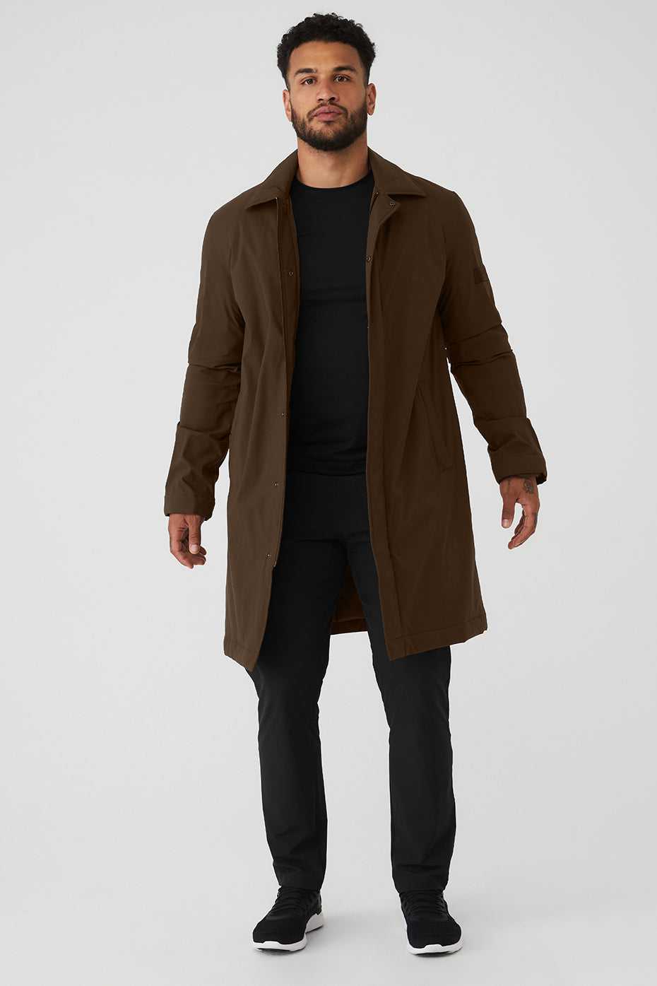 Alo Yoga USA Signature Overcoat Espresso | 9104786-YW