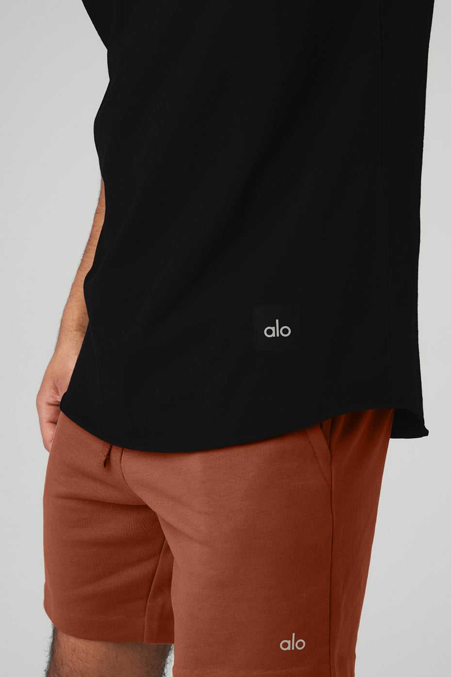 Alo Yoga USA Society Crewneck Tee Black | 4317956-HJ