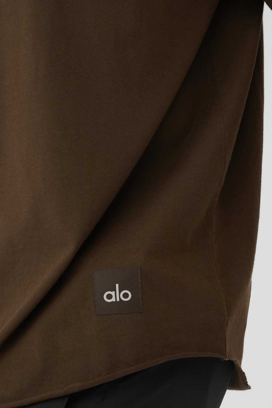 Alo Yoga USA Society Crewneck Tee Espresso | 6805279-DA