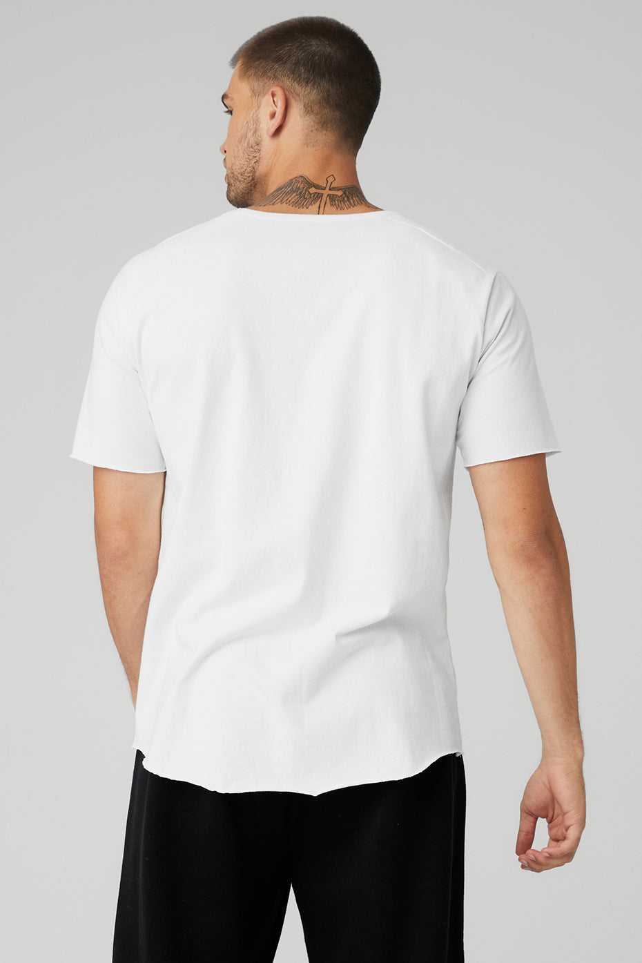 Alo Yoga USA Society Crewneck Tee White | 3620549-NU