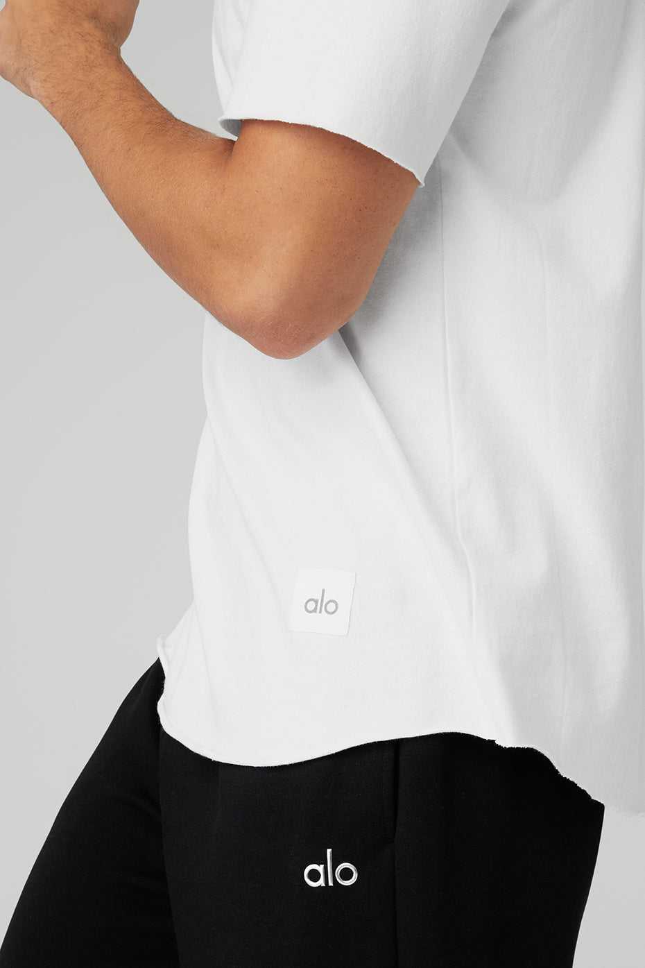 Alo Yoga USA Society Crewneck Tee White | 3620549-NU