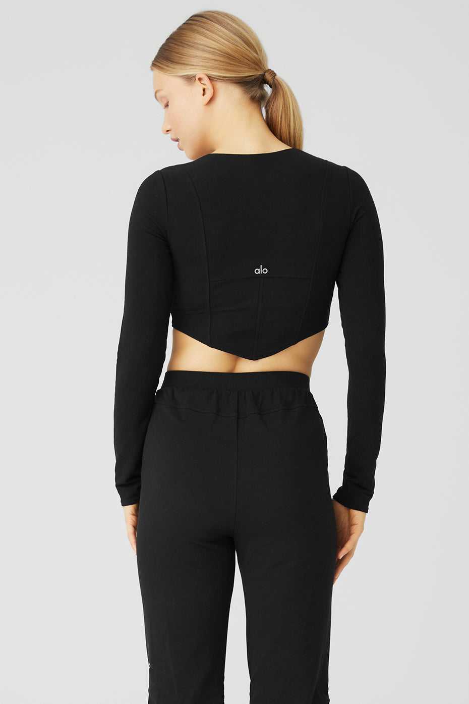 Alo Yoga USA Soft Sculpt Long Sleeve Black | 8630417-SF