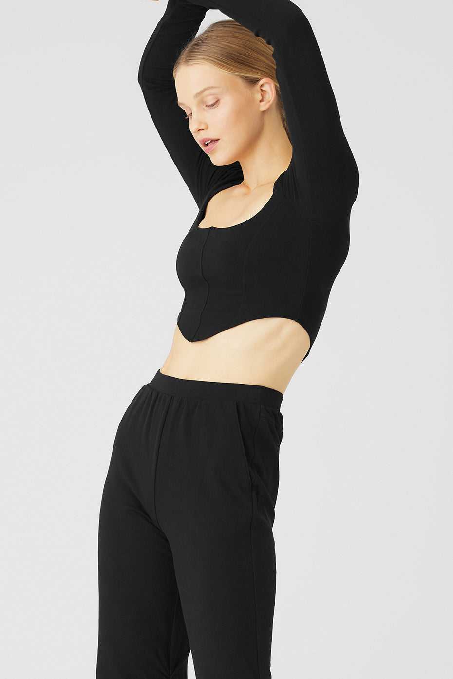 Alo Yoga USA Soft Sculpt Long Sleeve Black | 8630417-SF