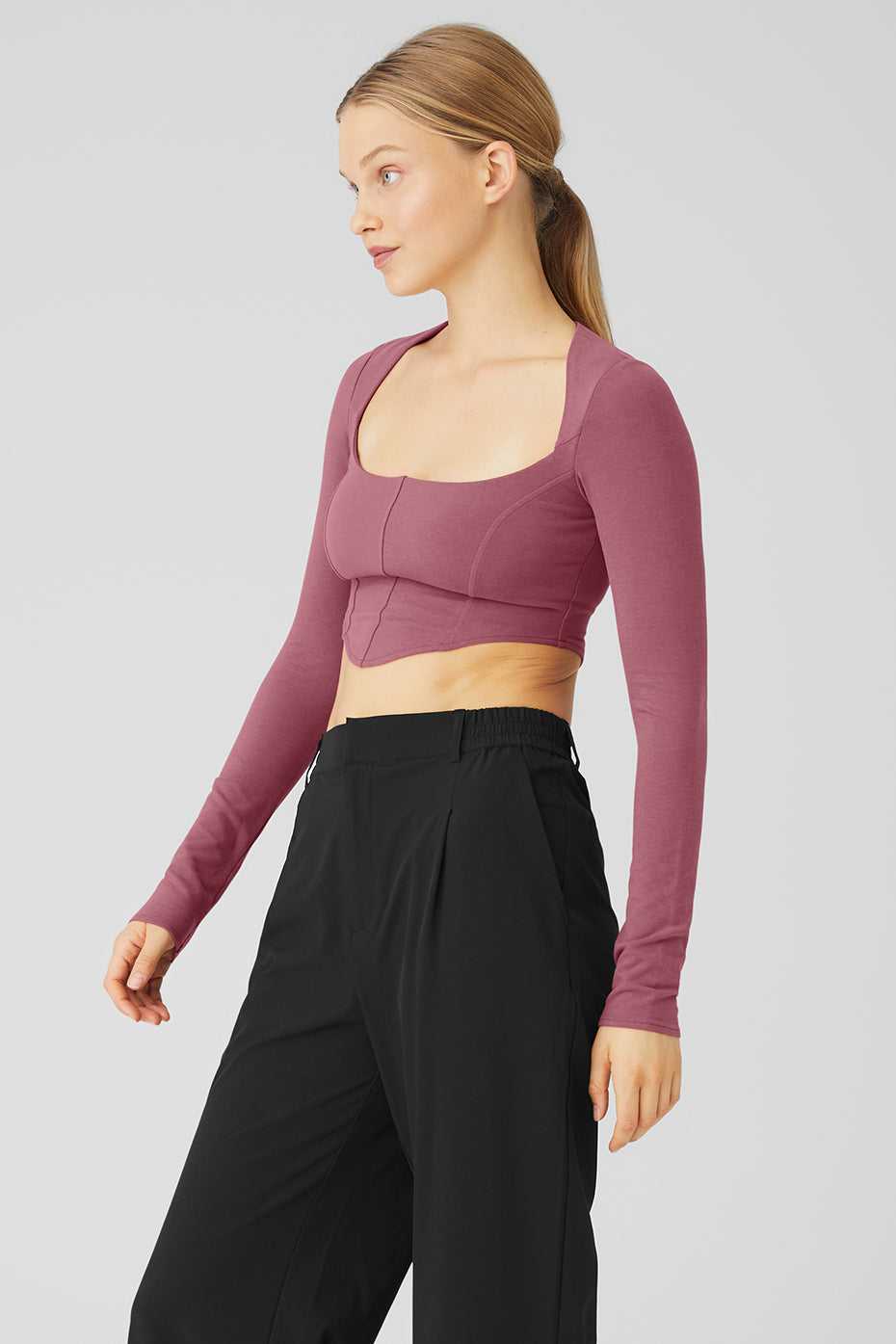 Alo Yoga USA Soft Sculpt Long Sleeve Mars Clay | 3675492-FC