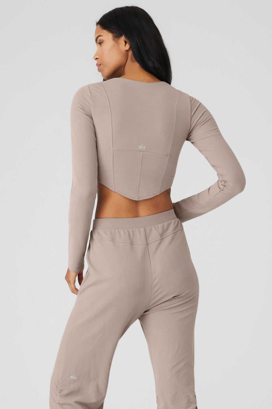 Alo Yoga USA Soft Sculpt Long Sleeve Taupe | 9847026-SO