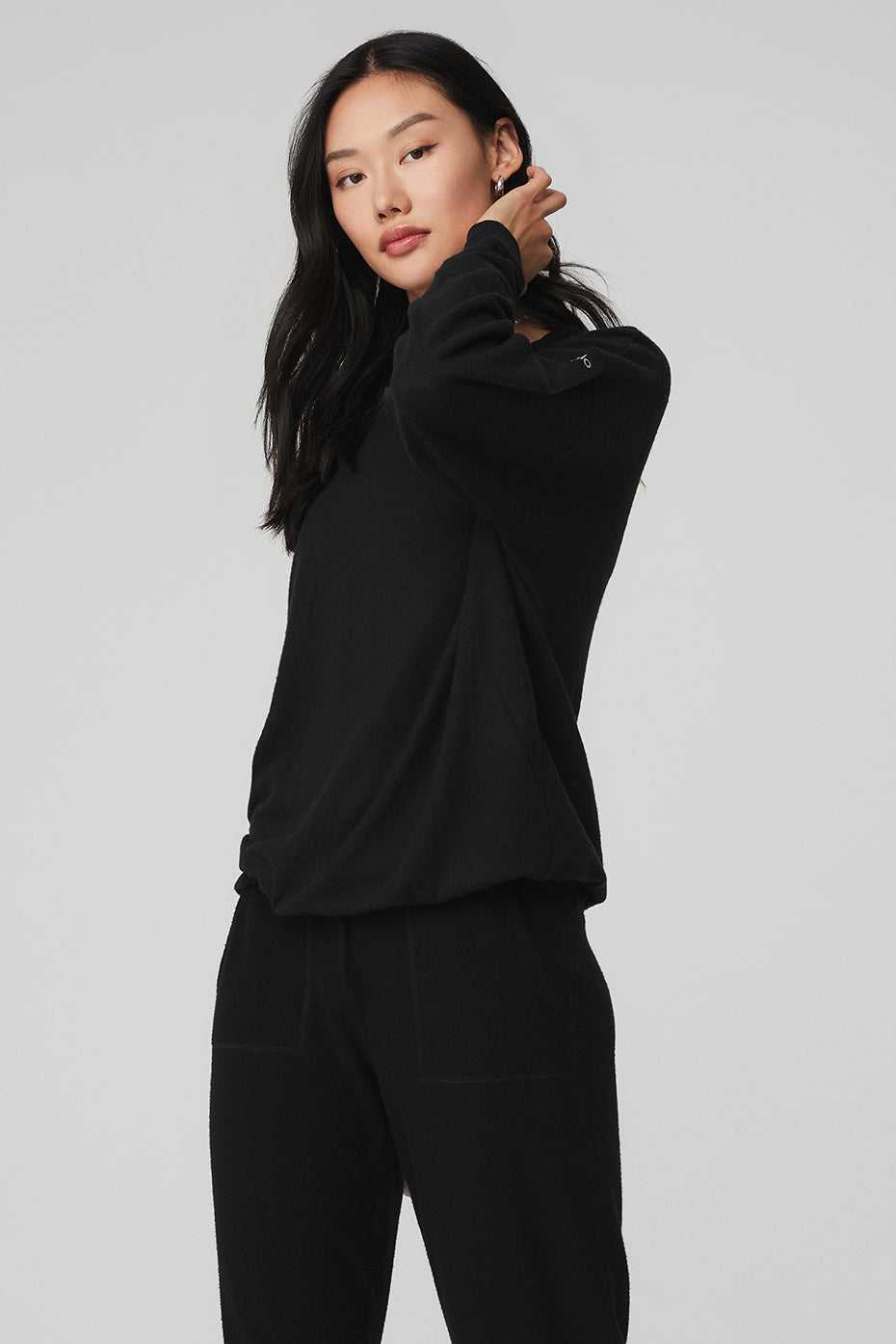 Alo Yoga USA Soho Pullover Black | 9058641-MA