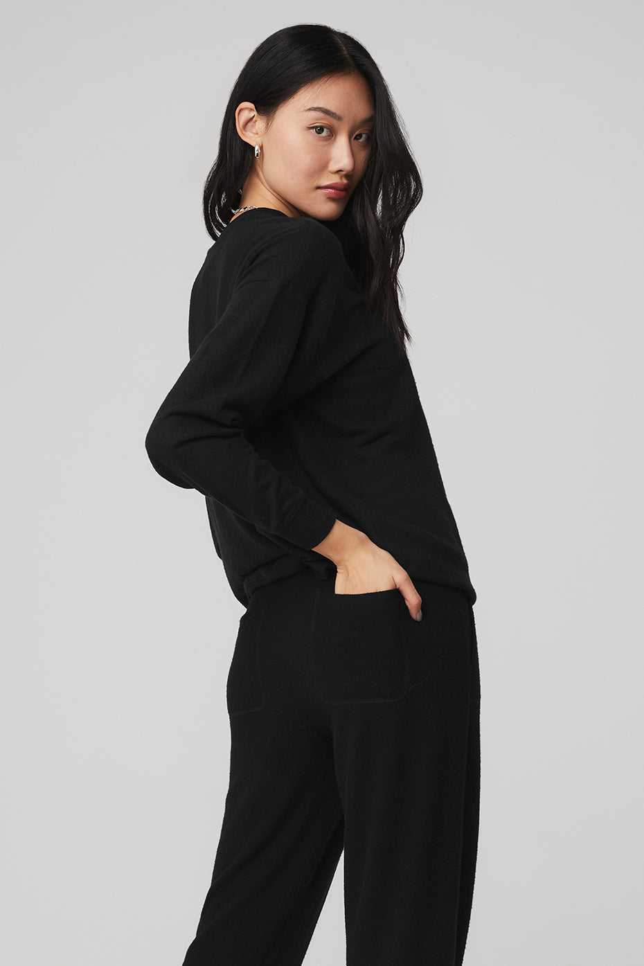 Alo Yoga USA Soho Pullover Black | 9058641-MA