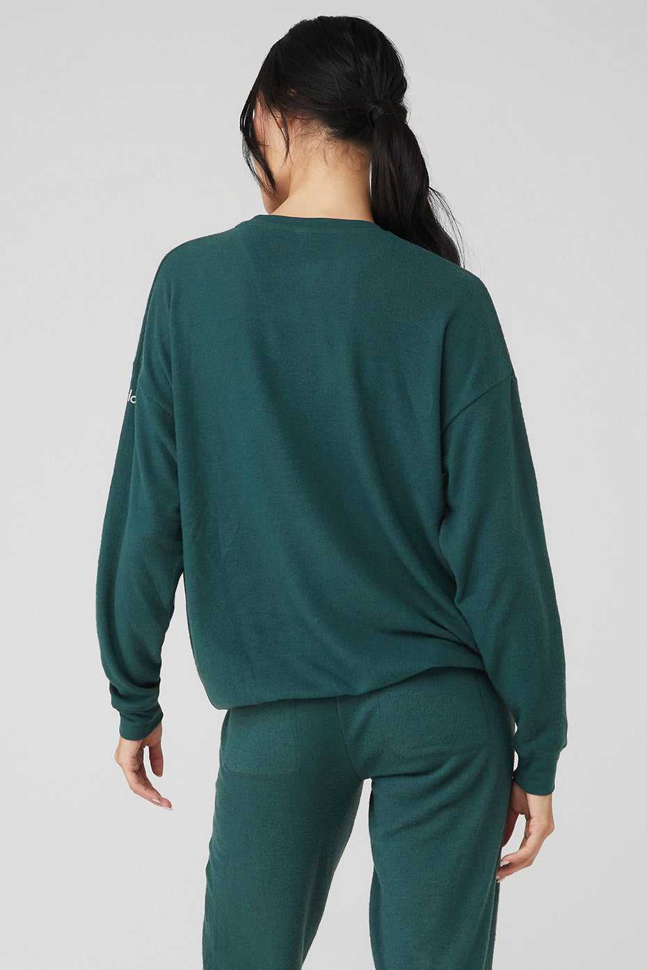 Alo Yoga USA Soho Pullover Midnight Green | 9253607-WY