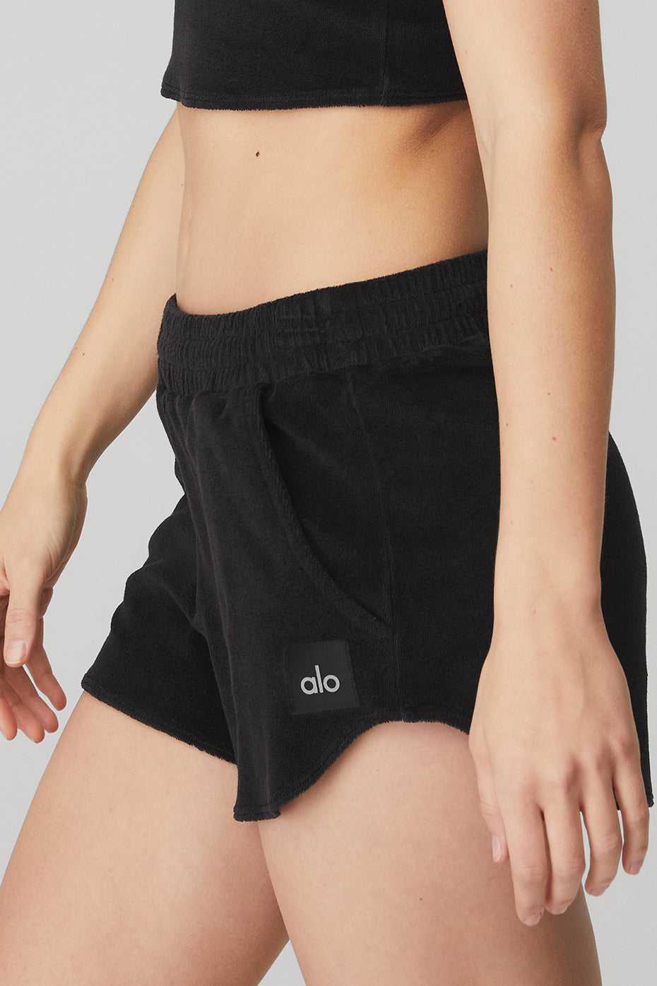 Alo Yoga USA Terry High-Waist Beachside Black | 3752846-RP