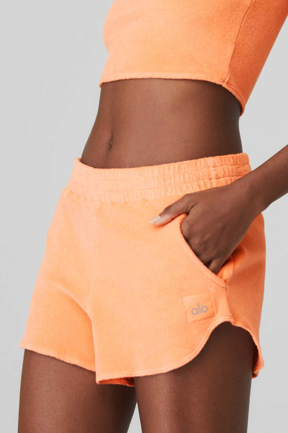 Alo Yoga USA Terry High-Waist Beachside Cantaloupe | 6571032-EP