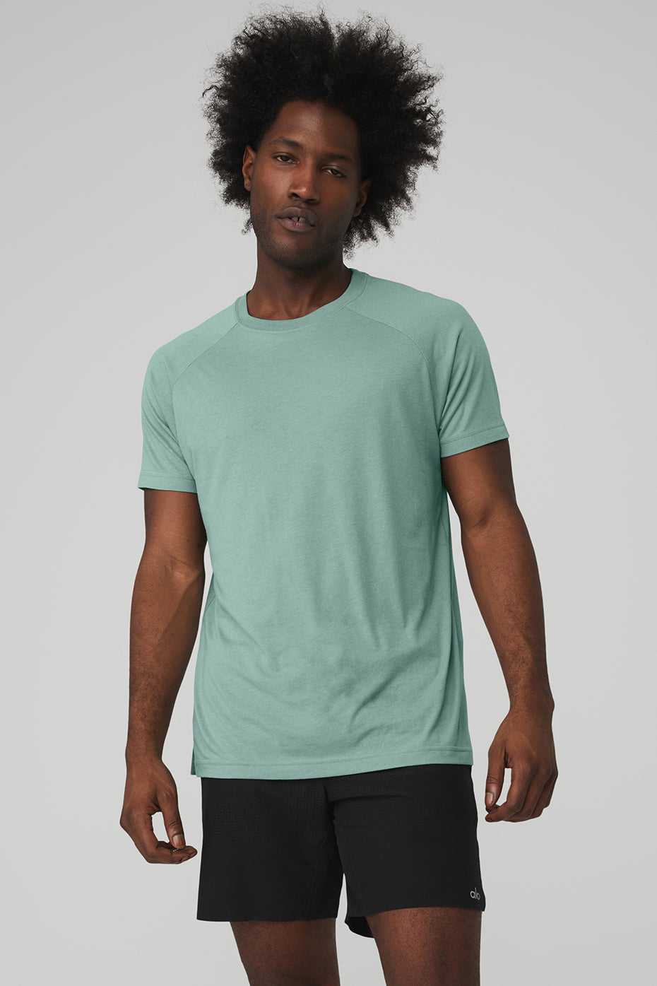 Alo Yoga USA The Triumph Crew Neck Tee Blue Agave | 8793421-LU