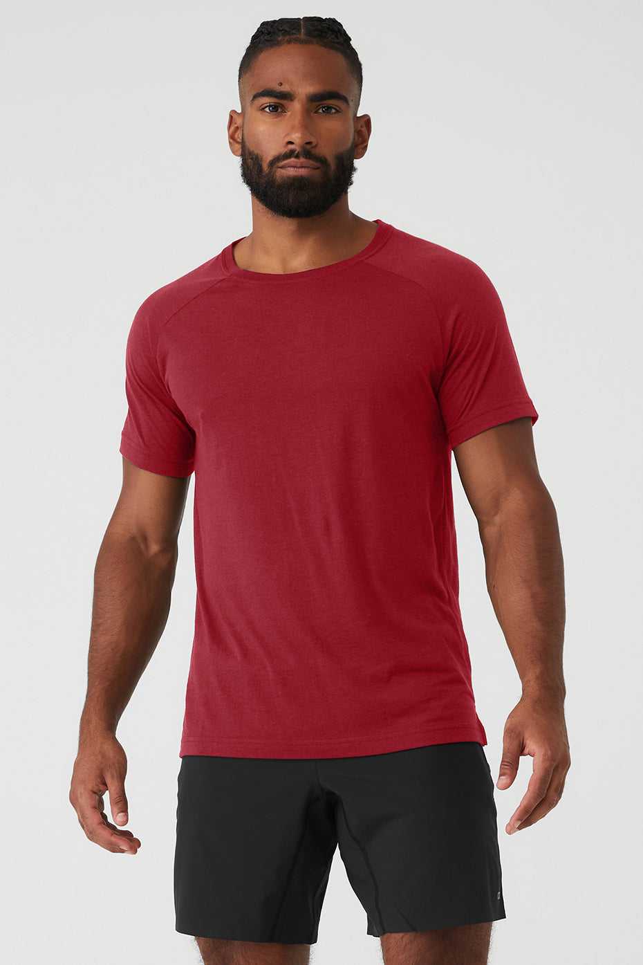 Alo Yoga USA The Triumph Crew Neck Tee Victory Red | 2580461-IF