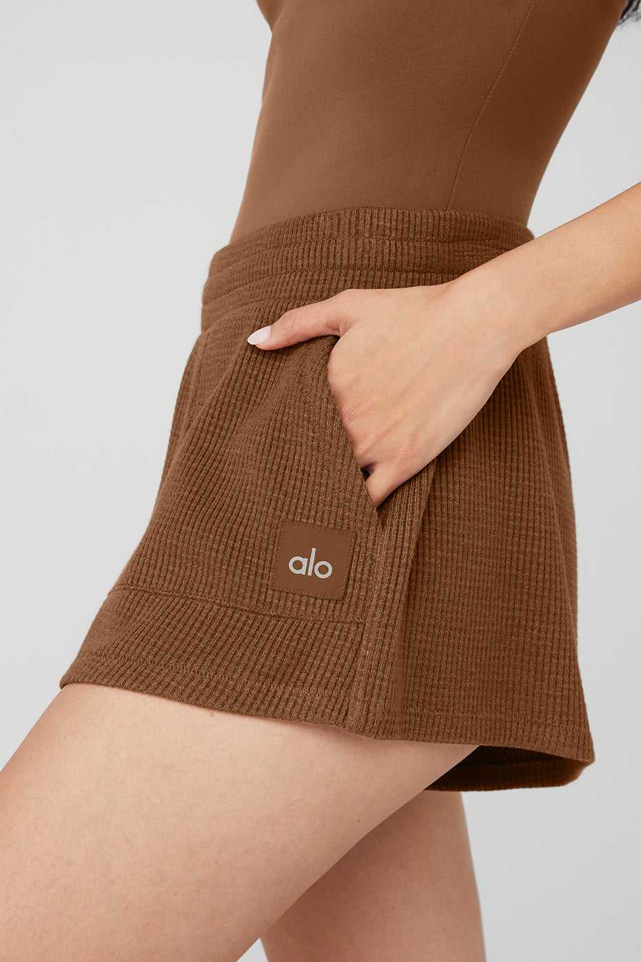 Alo Yoga USA Thermal High-Waist Weekend Escape Cinnamon Brown | 0732859-UQ