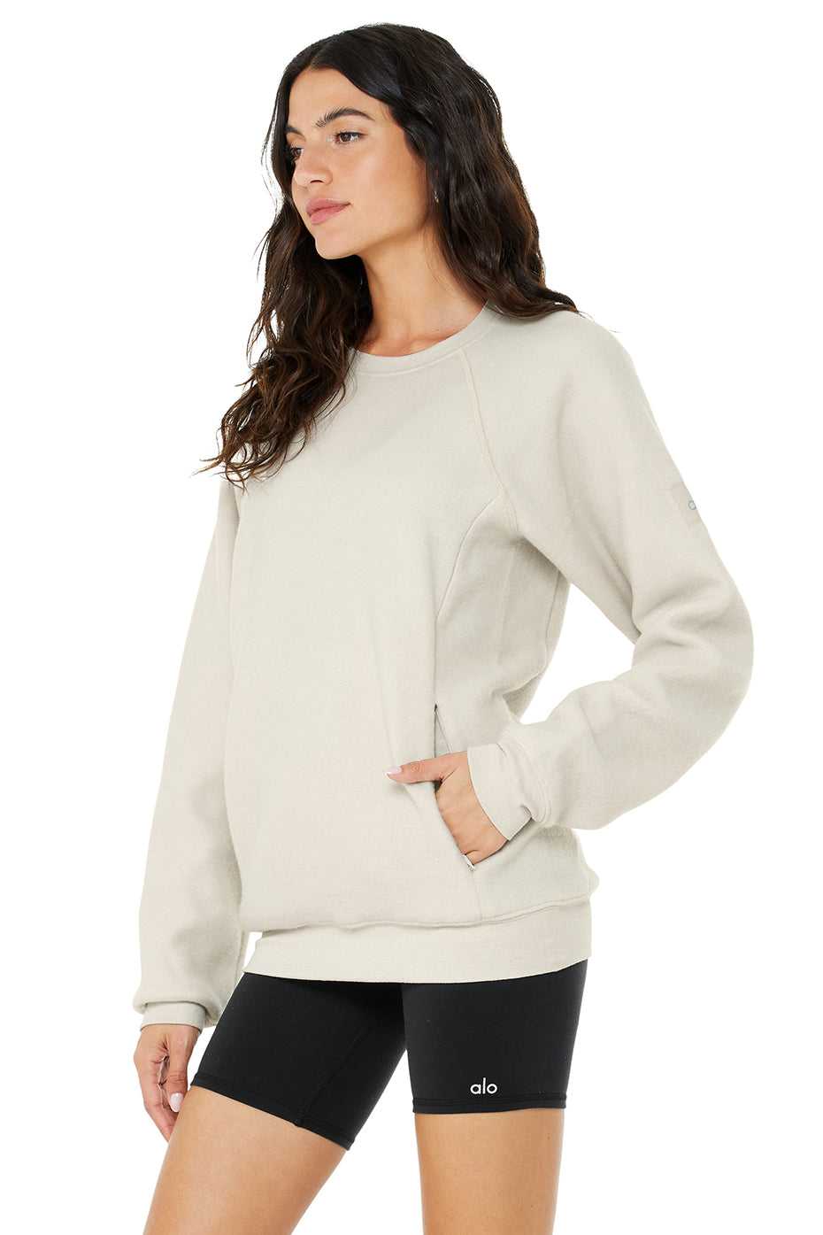 Alo Yoga USA Triumph Crew Neck Bone | 6395048-RS