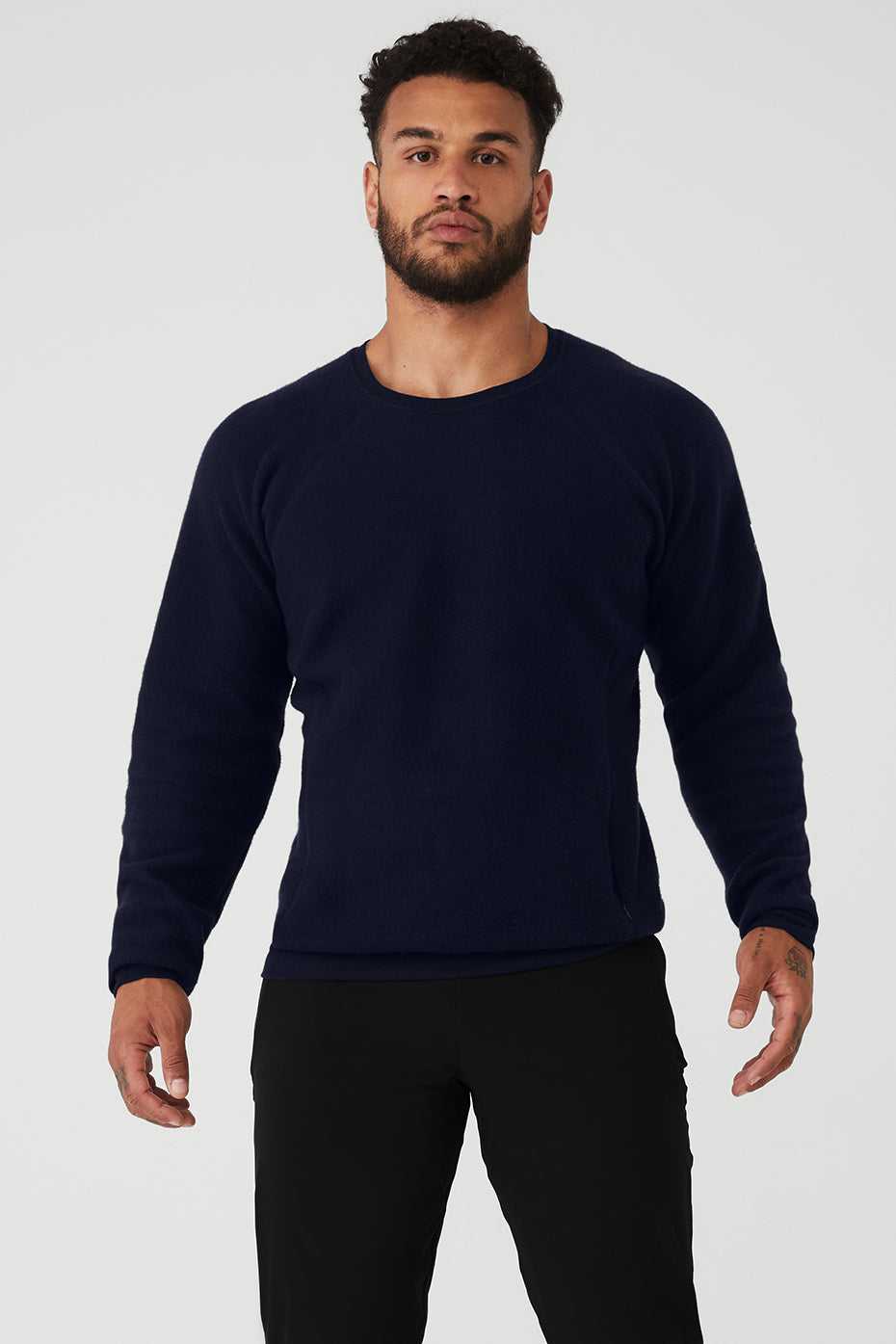 Alo Yoga USA Triumph Crew Neck Navy | 4639780-BT