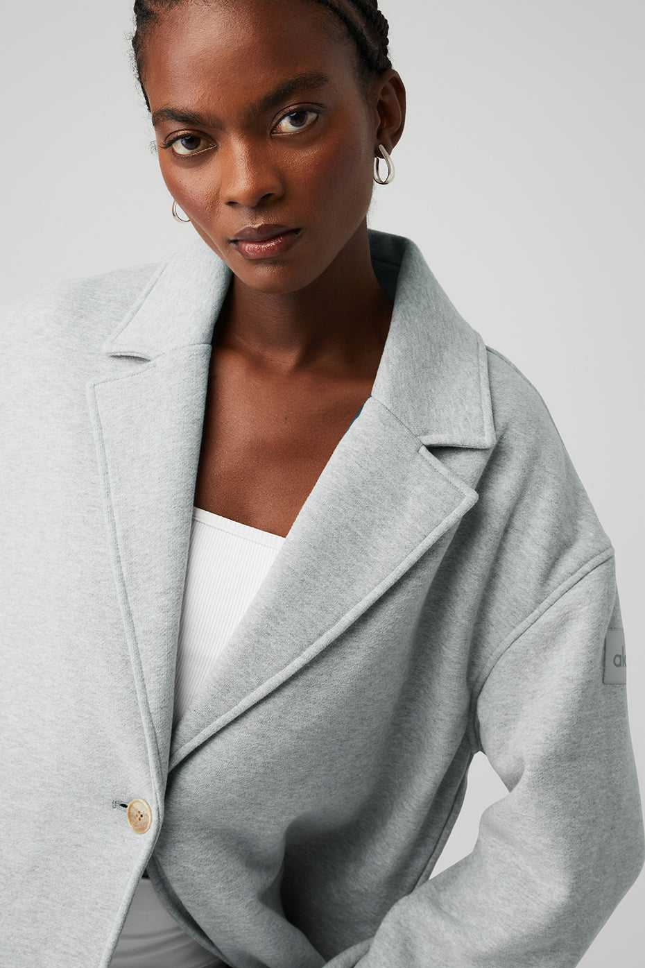 Alo Yoga USA VIP Blazer Trench Athletic Heather Grey | 4812705-BF