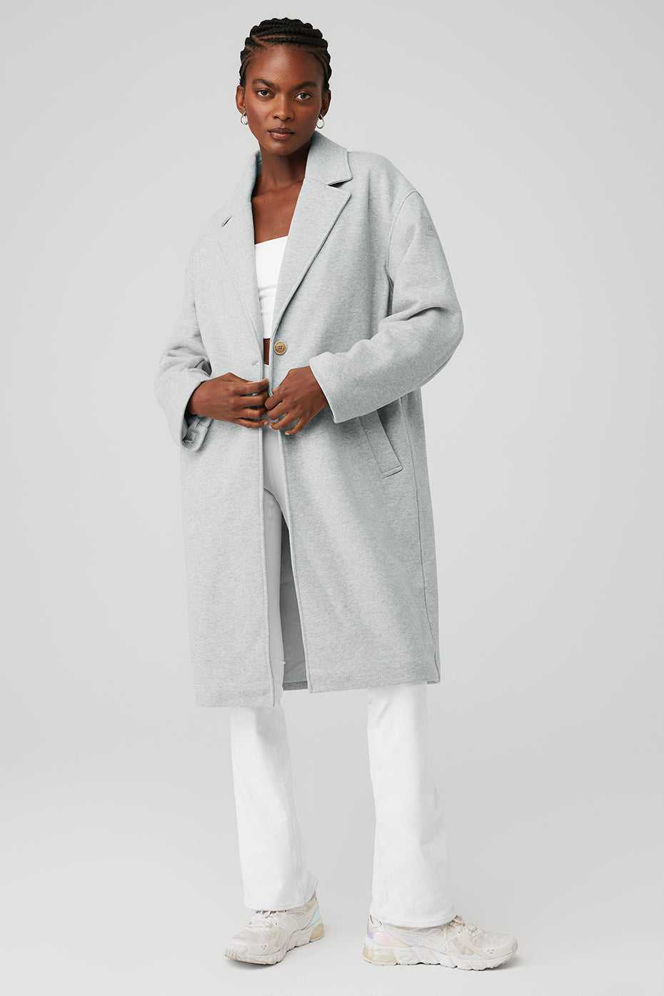 Alo Yoga USA VIP Blazer Trench Athletic Heather Grey | 4812705-BF