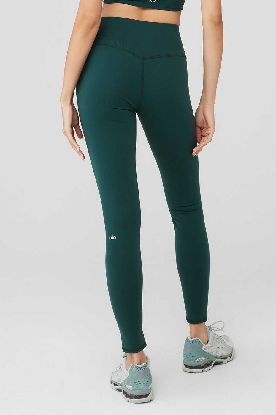 Alo Yoga USA Warm Airbrush High-Waist Nocturne Midnight Green | 6470389-KD