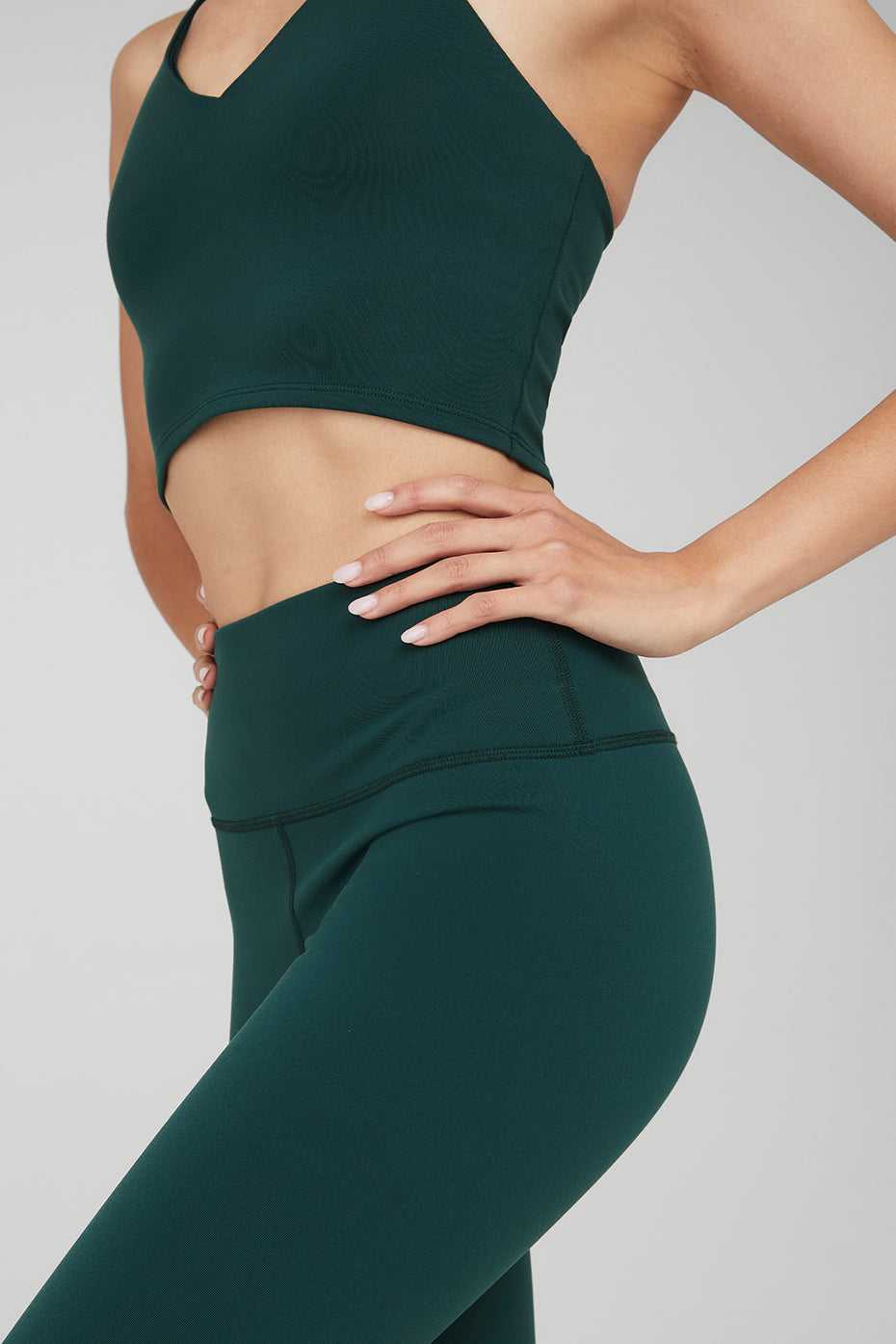 Alo Yoga USA Warm Airbrush High-Waist Nocturne Midnight Green | 6470389-KD